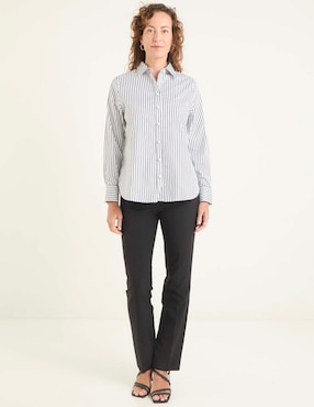 Blusa camisera Chico's manga larga para mujer