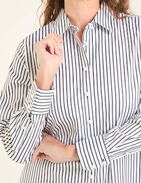 Blusa camisera Chico's manga larga para mujer