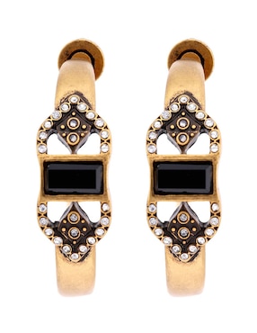 Aretes de aro ciruculares Additions con acabado pavé