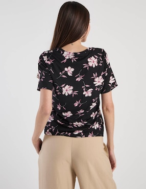Playera manga corta Damaia Atelier cuello V para mujer