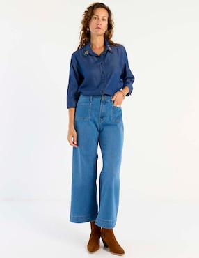 Blusa camisera Damaia Atelier manga 3/4 para mujer