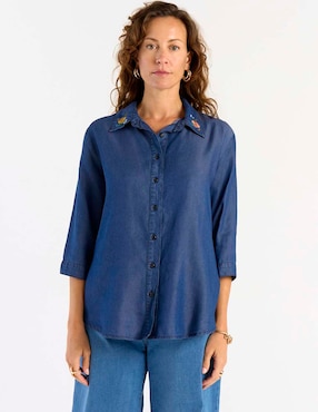Blusa camisera Damaia Atelier manga 3/4 para mujer