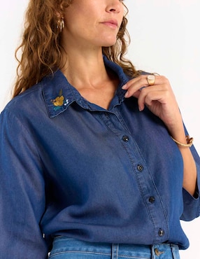Blusa camisera Damaia Atelier manga 3/4 para mujer