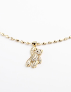 Collar de oso Yoiko Blyssi de baño de oro 18 K