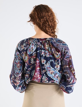 Blusa camisera Talbots manga larga para mujer