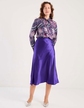 Falda midi Talbots a la cintura