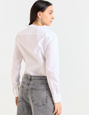 Blusa camisera Talbots manga larga para mujer