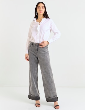 Blusa camisera Talbots manga larga para mujer