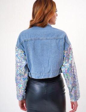 Chamarra denim Look At Me para mujer