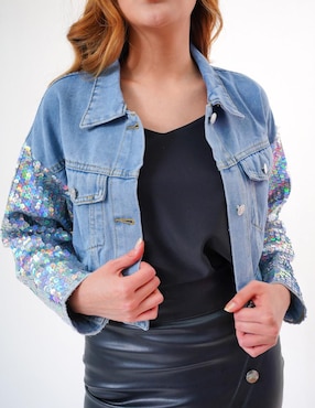Chamarra denim Look At Me para mujer