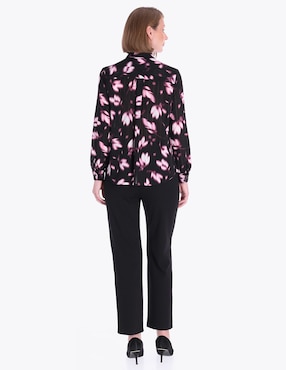 Blusa camisera Charme manga larga para mujer