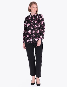 Blusa camisera Charme manga larga para mujer