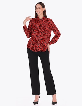 Blusa camisera Charme manga larga para mujer