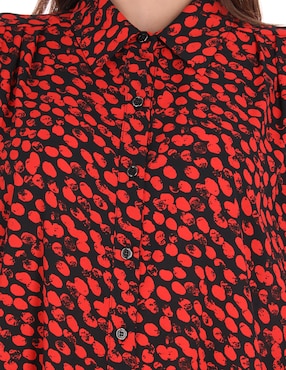 Blusa camisera Charme manga larga para mujer