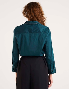 Blusa camisera Chico's manga larga para mujer