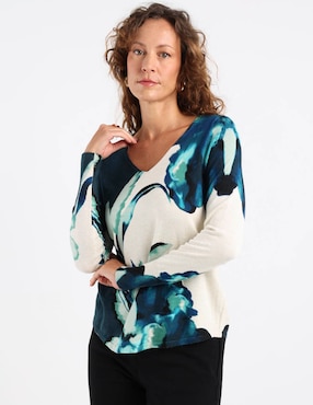 Suéter Chico's cuello V para mujer