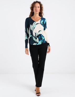 Suéter Chico's cuello V para mujer