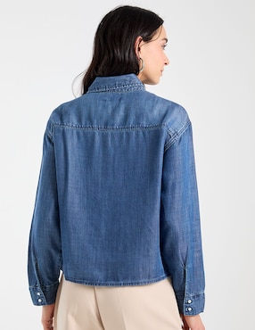 Blusa camisera Chico's manga larga para mujer