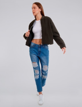 Chamarra casual American College Usa impermeable para mujer