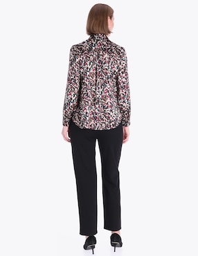 Blusa camisera Charme manga larga para mujer