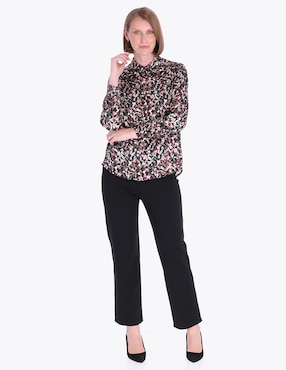 Blusa camisera Charme manga larga para mujer