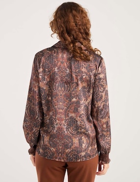 Blusa camisera Damaia Atelier manga larga para mujer