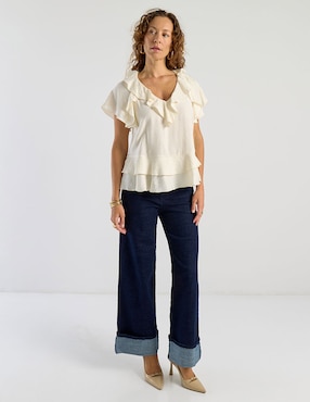 Blusa Lorenza Blau manga corta para mujer