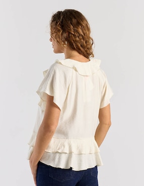 Blusa Lorenza Blau manga corta para mujer