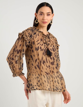 Blusa Lorenza Blau manga 3/4 para mujer