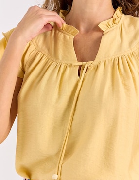Blusa Lorenza Blau manga corta para mujer
