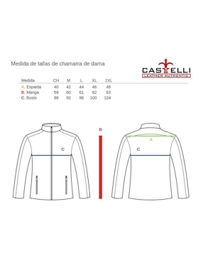 Chamarra Castelli Leather Authentic impermeable de piel para mujer