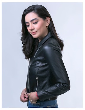 Chamarra casual Castelli Leather Authentic resistente al agua de piel para mujer