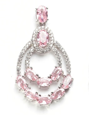 Aretes largos Yoiko Brillanza con acabado baño rodio zirconia