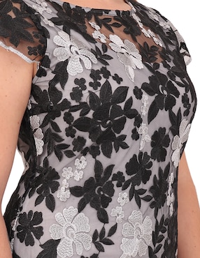 Vestido corto de fiesta Duplan Petite escote regular