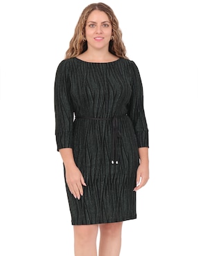 Vestido a la rodilla de fiesta Duplan Petite escote regular