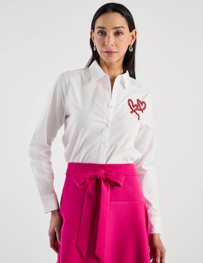 Blusa camisera Chico's manga larga para mujer