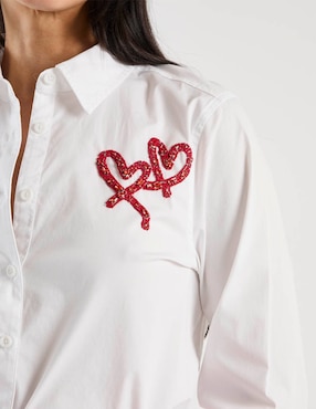 Blusa camisera Chico's manga larga para mujer