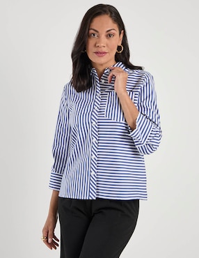 Blusa camisera Chico's manga 3/4 para mujer