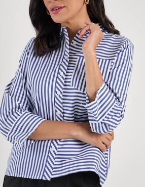 Blusa camisera Chico's manga 3/4 para mujer