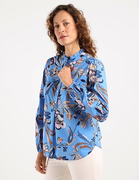 Blusa camisera Talbots manga larga para mujer