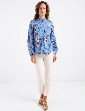 Blusa camisera Talbots manga larga para mujer
