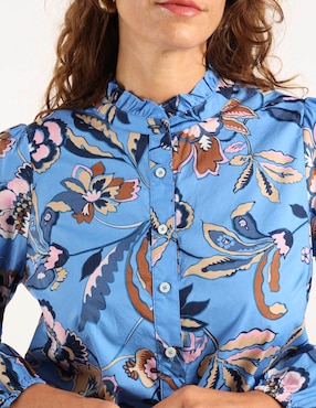 Blusa camisera Talbots manga larga para mujer