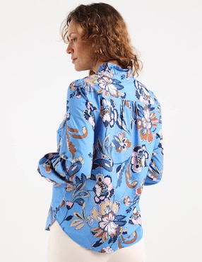 Blusa camisera Talbots manga larga para mujer