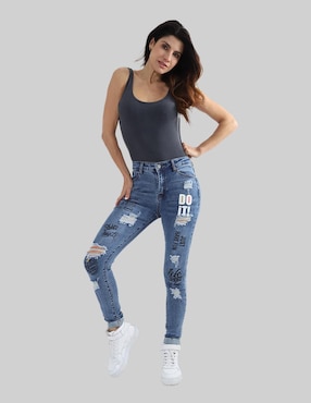 Jeans slim American College Usa para mujer
