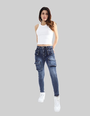 Jeans cargo slim American College Usa para mujer