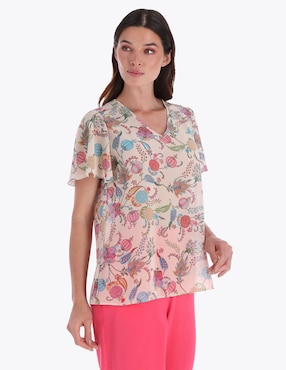 Blusa Charme manga corta para mujer