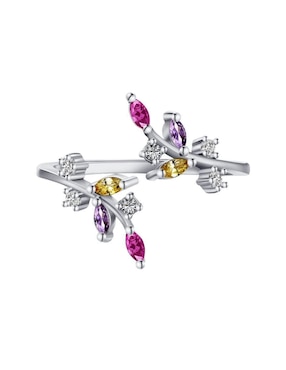 Anillo Yoiko Flora P 925 de plata zirconia