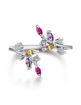 Anillo Yoiko Flora P 925 de plata zirconia