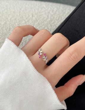 Anillo Yoiko Flora P 925 de plata zirconia
