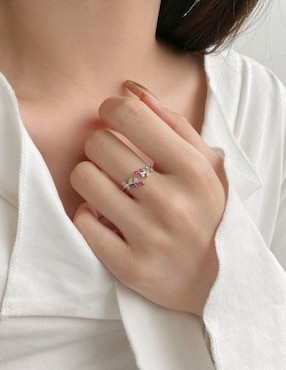 Anillo Yoiko Flora P 925 de plata zirconia